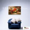印象派花卉38 純手繪 油畫 橫幅 紅黃 暖色系 印象 掛畫 無框畫 民宿 室內設計 居家佈置