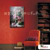 印象玫瑰A29 純手繪 油畫 直幅 灰紅 中性色系 印象 掛畫 無框畫 民宿 室內設計 居家佈置