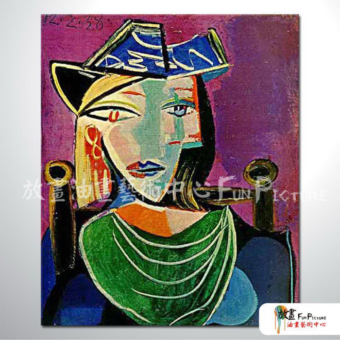 Picasso11 臨摹畢卡索名畫 油畫 幅 藍綠 冷色系 飯店 民宿 餐廳 裝飾 無框畫 裝潢 室內設計