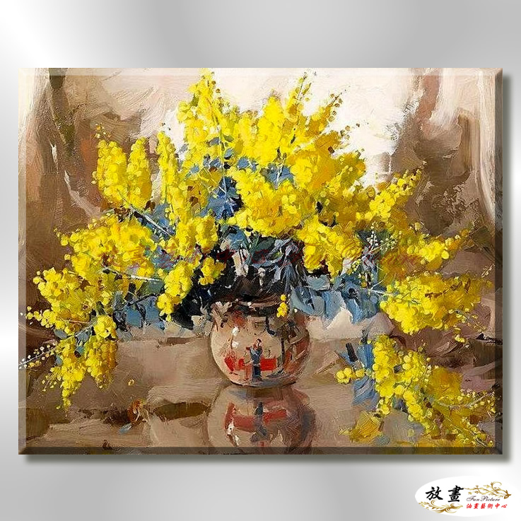 印象派花卉173 純手繪 油畫 橫幅 黃褐 暖色系 印象 掛畫 無框畫 民宿 室內設計 實拍影片