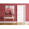 印象派花卉186 純手繪 油畫 方形 粉紅 暖色系 印象 掛畫 無框畫 民宿 室內設計 居家佈置
