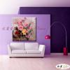 印象派花卉194 純手繪 油畫 方形 粉紅 暖色系 印象 掛畫 無框畫 民宿 室內設計 居家佈置