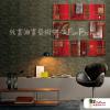 多拼抽象方08 純手繪 油畫 方形 紅褐 暖色系 線條 裝飾 畫飾 無框畫 民宿 餐廳 室內設計