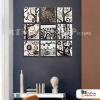 多拼抽象方21 純手繪 油畫 方形 灰褐 中性色系 線條 裝飾 畫飾 無框畫 民宿 餐廳 室內設計
