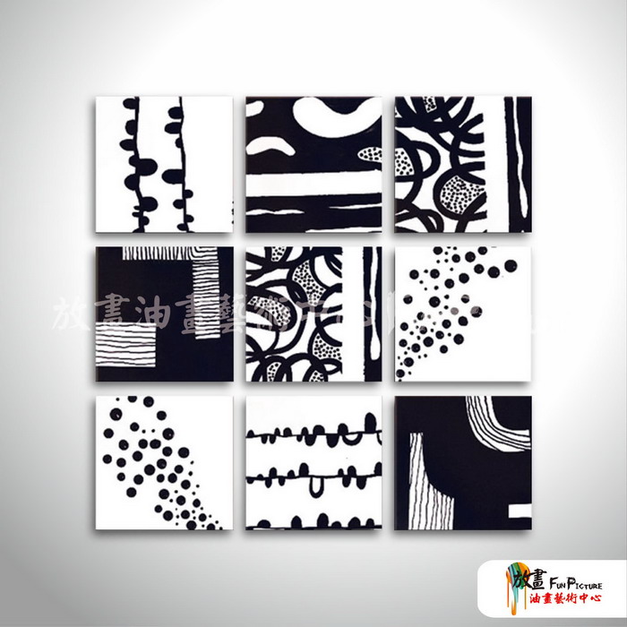 多拼抽象方23 純手繪 油畫 方形 黑白 中性色系 線條 裝飾 畫飾 無框畫 民宿 餐廳 室內設計