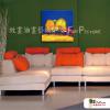 越南景12 純手繪 油畫 方形 籃底 冷色系 藝術品 裝飾 無框畫 裝潢 室內設計 客廳掛畫