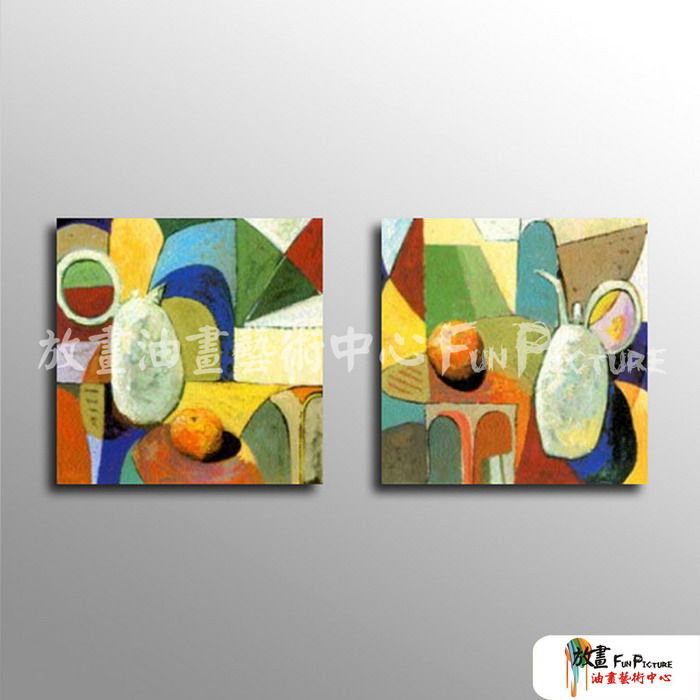 2拼抽象36 純手繪 油畫 方形*2 多彩 中性色系 裝飾 畫飾 無框畫 民宿 餐廳 裝潢 室內設計