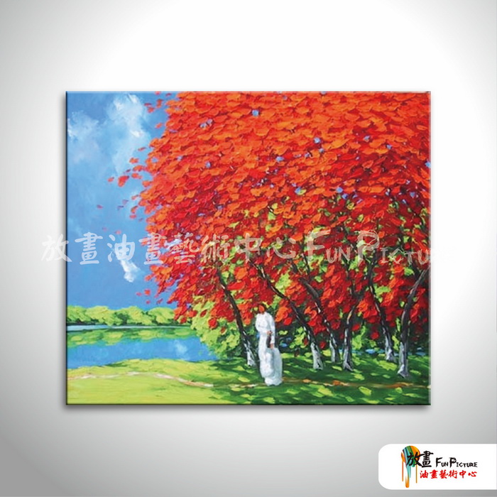 越南景48 純手繪 油畫 橫幅 紅橙 暖色系 藝術品 裝飾 無框畫 裝潢 室內設計 客廳掛畫