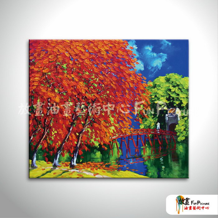 越南景49 純手繪 油畫 橫幅 多彩 暖色系 藝術品 裝飾 無框畫 裝潢 室內設計 客廳掛畫