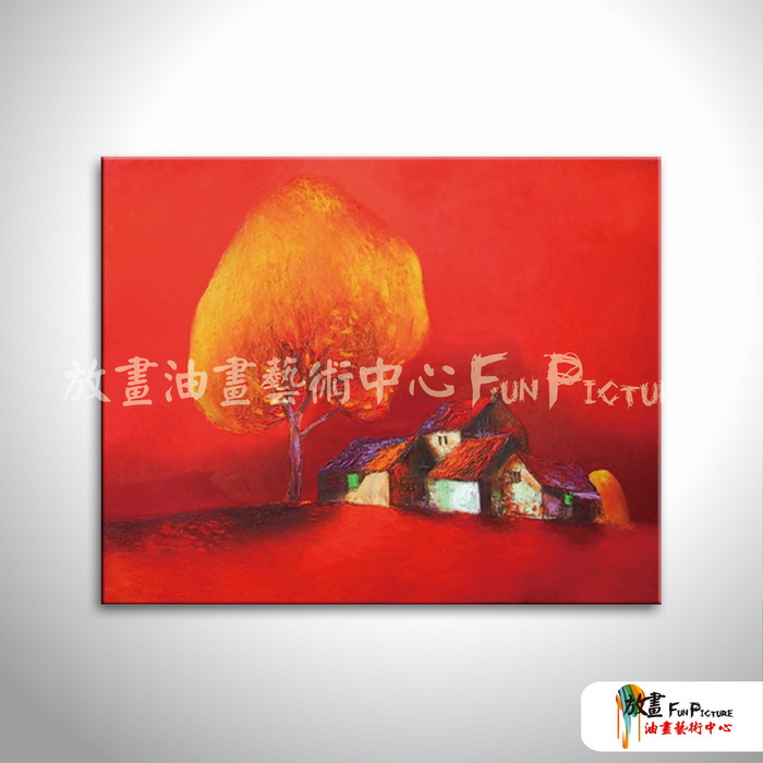 越南景56 純手繪 油畫 橫幅 紅色 暖色系 藝術品 裝飾 無框畫 裝潢 室內設計 客廳掛畫