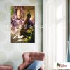 孔雀A01 純手繪 油畫 直幅 多彩 暖色系 高寫實 掛畫 藝品 龍鳯呈祥 鳥之王者 裝潢 室內設計