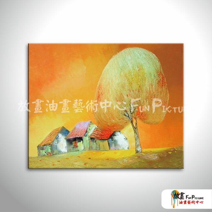越南景59 純手繪 油畫 橫幅 鵝黃 暖色系 藝術品 裝飾 無框畫 裝潢 室內設計 客廳掛畫