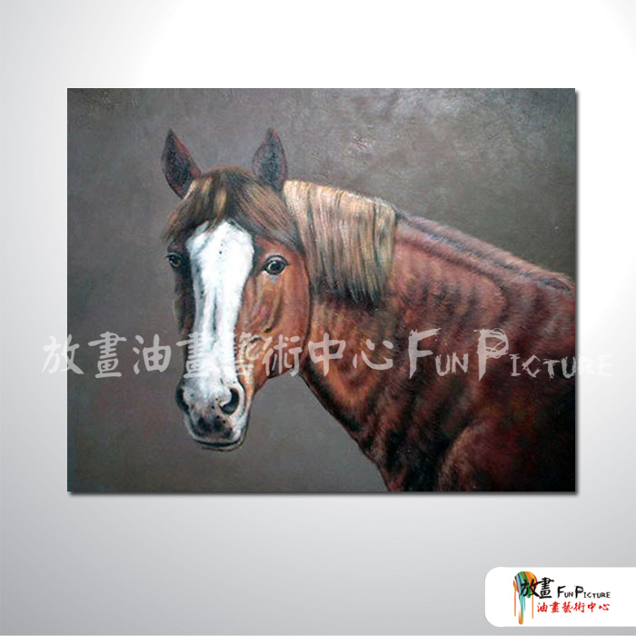 馬A17 純手繪 油畫 橫幅 咖白 中性色系 動物 大自然 藝術畫 掛畫 民宿 餐廳 裝潢 室內設計