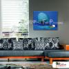 越南景69 純手繪 油畫 橫幅 藍色 冷色系 藝術品 裝飾 無框畫 裝潢 室內設計 客廳掛畫