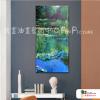 睡蓮31 純手繪 油畫 直幅 藍綠 冷色系 印象 掛畫 無框畫 民宿 室內設計 居家佈置
