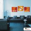 3拼抽象12 純手繪 油畫 方形*3 紅橙 暖色系 流彩 裝飾 無框畫 民宿 餐廳 裝潢 室內設計
