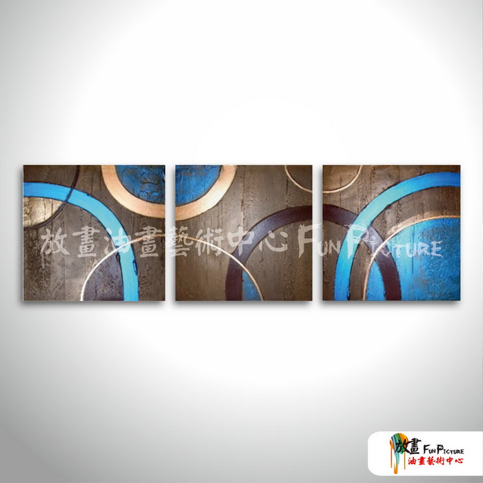 3拼抽象47 純手繪 油畫 方形*3 藍咖 中性色系 肌理 裝飾 無框畫 民宿 餐廳 裝潢 室內設計