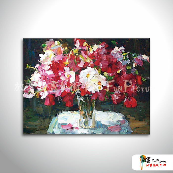 印象派花卉25 純手繪 油畫 橫幅 紅黑 中性色系 印象 掛畫 無框畫 民宿 室內設計 居家佈置
