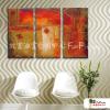 3拼抽象A80 純手繪 油畫 直幅*3 紅褐 暖色系 肌理 裝飾 無框畫 民宿 餐廳 裝潢 室內設計