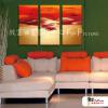 3拼抽象A100 純手繪 油畫 直幅*3 紅橙 暖色系 流彩 裝飾 無框畫 民宿 餐廳 裝潢 室內設計