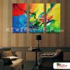 3拼抽象A137 純手繪 油畫 直幅*3 多彩 中性色系 流彩 裝飾 無框畫 民宿 餐廳 裝潢 室內設計