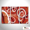 3拼抽象A145 純手繪 油畫 直幅*3 紅褐 暖色系 線條 裝飾 無框畫 民宿 餐廳 裝潢 室內設計