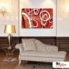 3拼抽象A145 純手繪 油畫 直幅*3 紅褐 暖色系 線條 裝飾 無框畫 民宿 餐廳 裝潢 室內設計