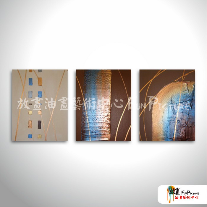 3拼抽象C01 純手繪 油畫 直幅*3 灰咖 中性色系 幾何 裝飾 無框畫 民宿 餐廳 裝潢 室內設計