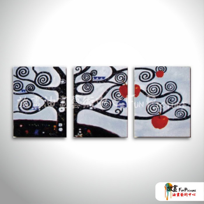 3拼蘋果樹C29 純手繪 油畫 直幅*3 黑白 中性色系 形象 裝飾 無框畫 民宿 餐廳 裝潢 設計