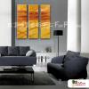 3拼抽象E51 純手繪 油畫 直幅*3 黃橙 暖色系 線條 裝飾 無框畫 民宿 餐廳 裝潢 室內設計