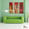 3拼抽象E75 純手繪 油畫 直幅*3 紅咖 暖色系 形象 裝飾 無框畫 民宿 餐廳 裝潢 室內設計