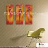 3拼抽象E76 純手繪 油畫 直幅*3 紅橙 暖色系 形象 裝飾 無框畫 民宿 餐廳 裝潢 室內設計