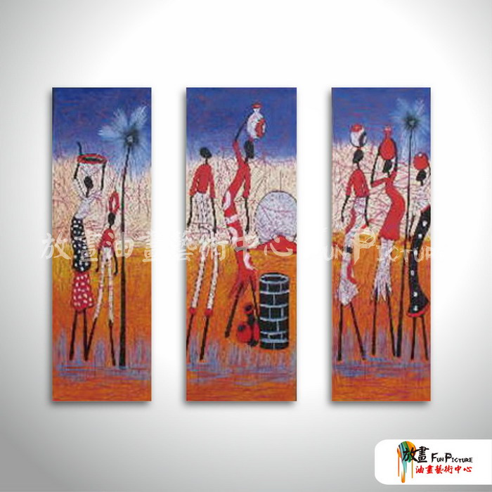 3拼抽象E81 純手繪 油畫 直幅*3 紅褐 暖色系 形象 裝飾 無框畫 民宿 餐廳 裝潢 室內設計