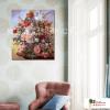 古典花卉15 純手繪 油畫 直幅 多彩 中性色系 寫實 掛畫 無框畫 民宿 室內設計 居家佈置