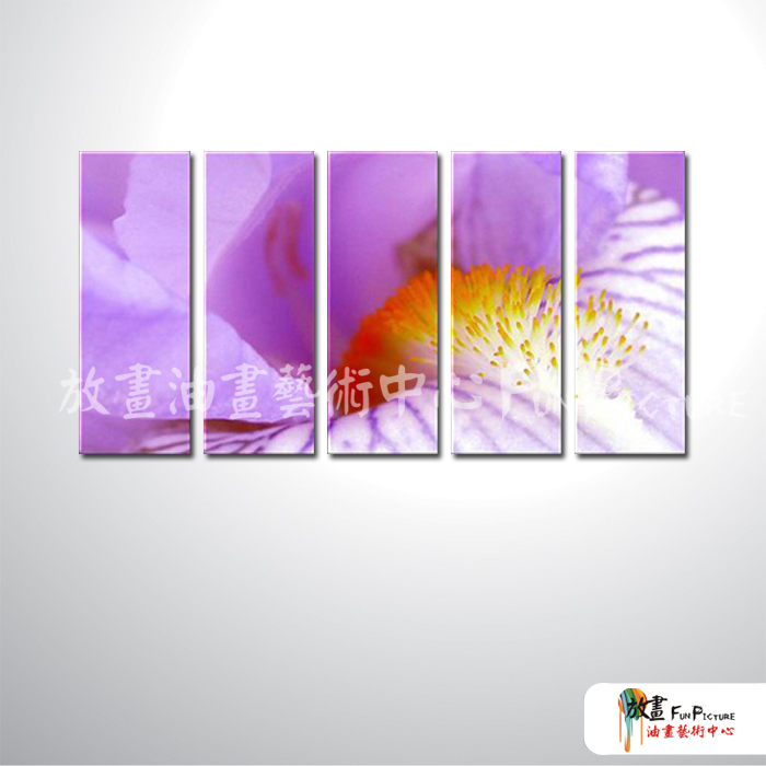 5拼花卉A17 純手繪 油畫 直幅*5 紫色 冷色系 印象 掛畫 無框畫 民宿 餐廳 裝潢 室內設計