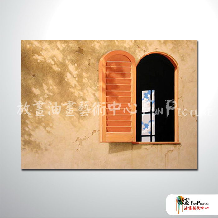 門窗景11 純手繪 油畫 橫幅 褐灰 中性色系 裝飾 畫飾 無框畫 民宿 餐廳 裝潢 室內設計