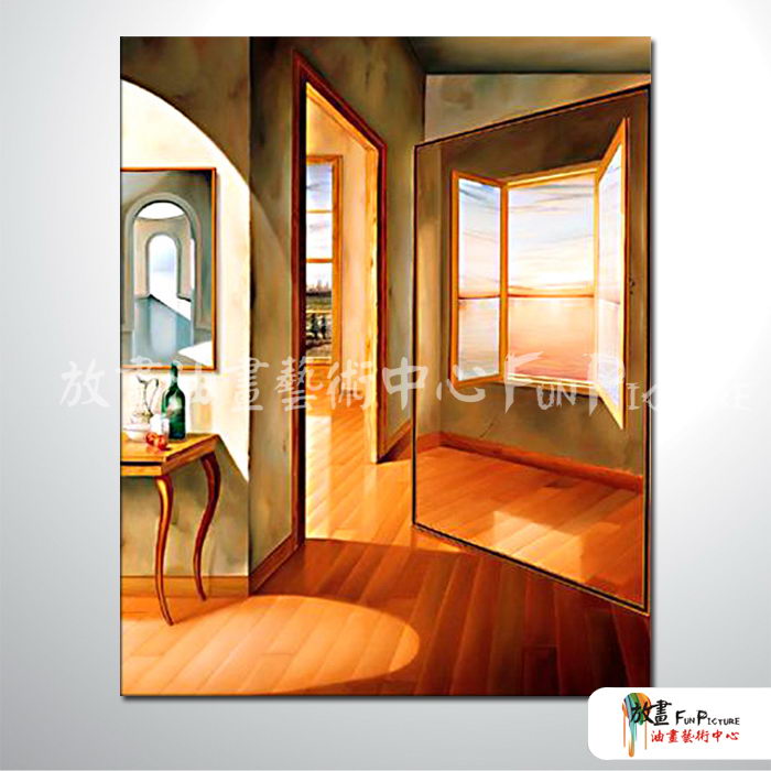 門窗景38 純手繪 油畫 直幅 褐灰 中性色系 裝飾 畫飾 無框畫 民宿 餐廳 裝潢 室內設計