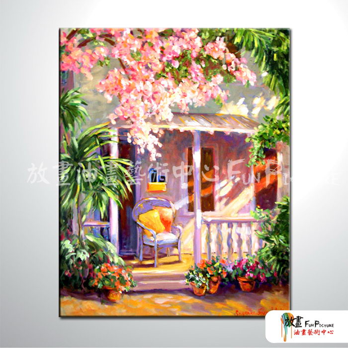 門窗景61 純手繪 油畫 直幅 多彩 暖色系 裝飾 畫飾 無框畫 民宿 餐廳 裝潢 室內設計