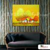 裝飾風景66 純手繪 油畫 橫幅 黃底 暖色系 藝術品 裝飾 無框畫 裝潢 室內設計 客廳掛畫