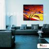 裝飾風景78 純手繪 油畫 橫幅 紅黃 暖色系 藝術品 裝飾 無框畫 裝潢 室內設計 客廳掛畫