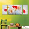 3拼花卉A18 純手繪 油畫 直幅*2橫幅*1 紅色 暖色系 藝術品 造型 無框畫 民宿 餐廳 室內設計