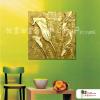 裝飾海芋146 純手繪 油畫 方形 金色 暖色系 藝術畫 裝飾 無框畫 裝潢 室內設計 客廳掛畫