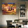 花田葡萄園55 純手繪 油畫 橫幅 褐色 中性色系 無框畫 花海 民宿 餐廳 裝潢 室內設計 居家佈置