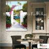 田園花園景175 純手繪 油畫 直幅 白綠 中性色系 無框畫 民宿 餐廳 裝潢 室內設計 居家佈置