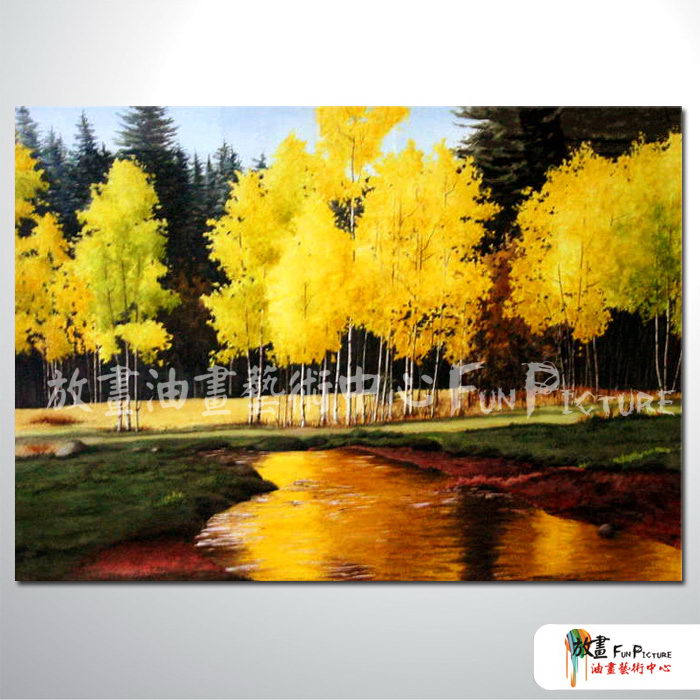 樹林景32 純手繪 油畫 橫幅 黃色 暖色系 山水 藝術畫 風水 民宿 餐廳 裝潢 室內設計 辦公室