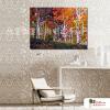 樹林景71 純手繪 油畫 橫幅 紅橙 暖色系 山水 藝術畫 風水 民宿 餐廳 裝潢 室內設計 辦公室
