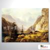 古典風景107 純手繪 油畫 橫幅 黃褐 暖色系 山水 門市 客廳 裝飾 招財 風水 民宿 辦公室
