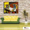 Picasso25 臨摹畢卡索名畫 油畫 橫幅 黃橘 暖色系 飯店 民宿 餐廳 裝飾 無框畫 裝潢 實拍影片