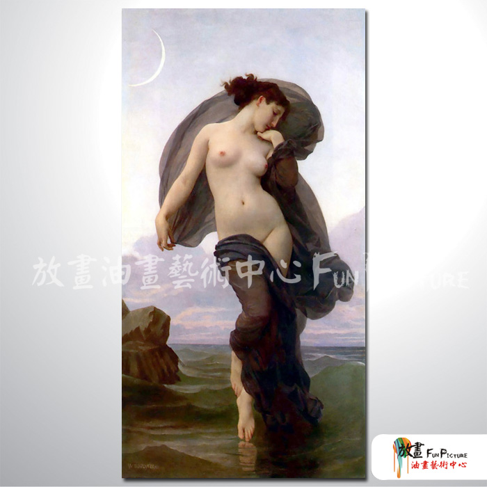 古典宮廷人體05 純手繪 油畫 直幅 黑綠 中性色系 裸體 裸女 精選 時尚 摩鐵 旅館 酒店 情趣