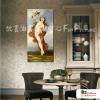古典宮廷人體06 純手繪 油畫 直幅 鵝黃褐 暖色系 裸體 裸女 藝術 時尚 摩鐵 旅館 酒店 裝潢